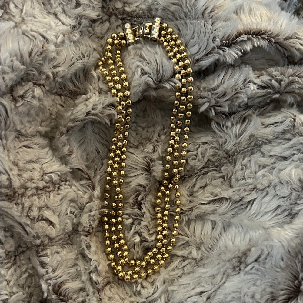 Elegant Gold Tone Beaded Necklace